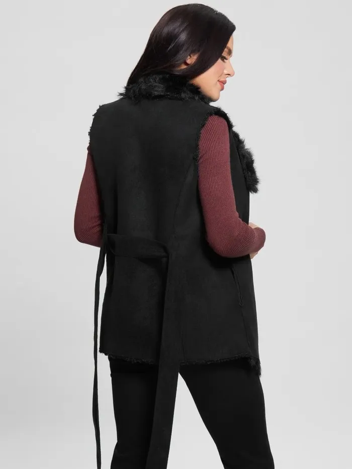 Jackets and Coats Women GUESS Reversible Nami Vest Black Jackets and Coats Women GUESS Reversible Nami Vest Black