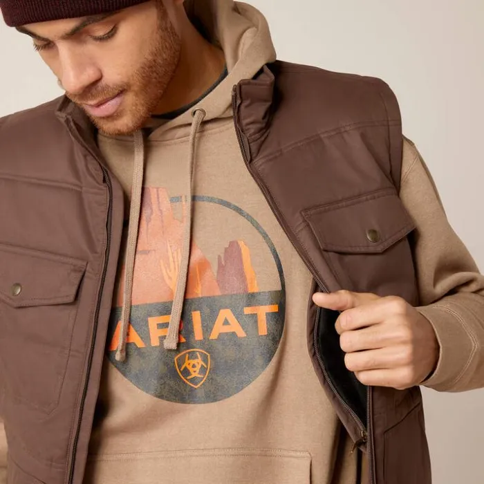 Jackets and Vests Men Ariat Grizzly 20 Canvas Conceal And Carry Vest Bracken