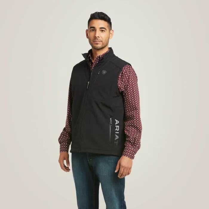 Jackets and Vests Men Ariat Logo 20 Patriot Softshell Vest Black