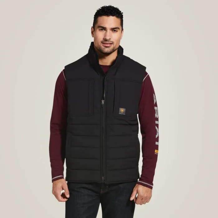 Jackets and Vests Men Ariat Rebar Valiant Stretch Canvas Water Resistant Insulated Vest Black Jackets and Vests Men Ariat Rebar Valiant Stretch Canvas Water Resistant Insulated Vest Black