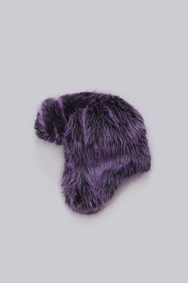 Jaded London Accessories Men Violet Faux Fur Trapper Hat Purple