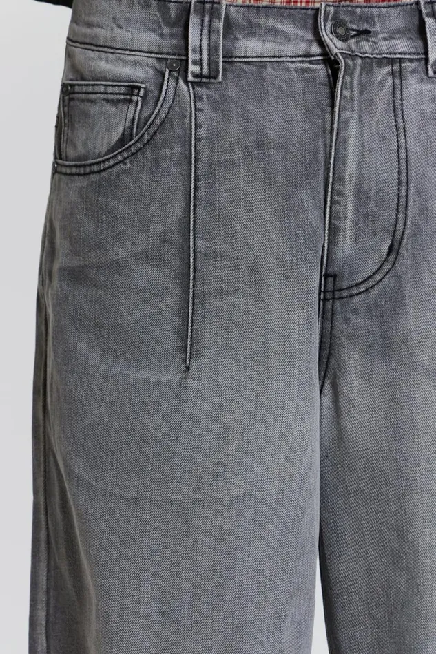 Jaded London Baggy Jeans Men Grey Acid Razor Jeans Grey