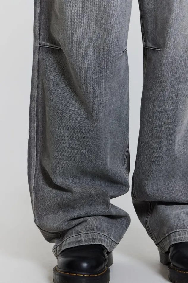 Jaded London Baggy Jeans Men Grey Acid Razor Jeans Grey