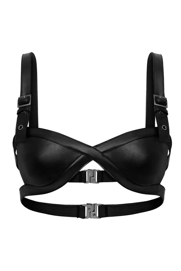 Jaded London Bikini Tops Women Black Hydra Bikini Top With Buckle Detail