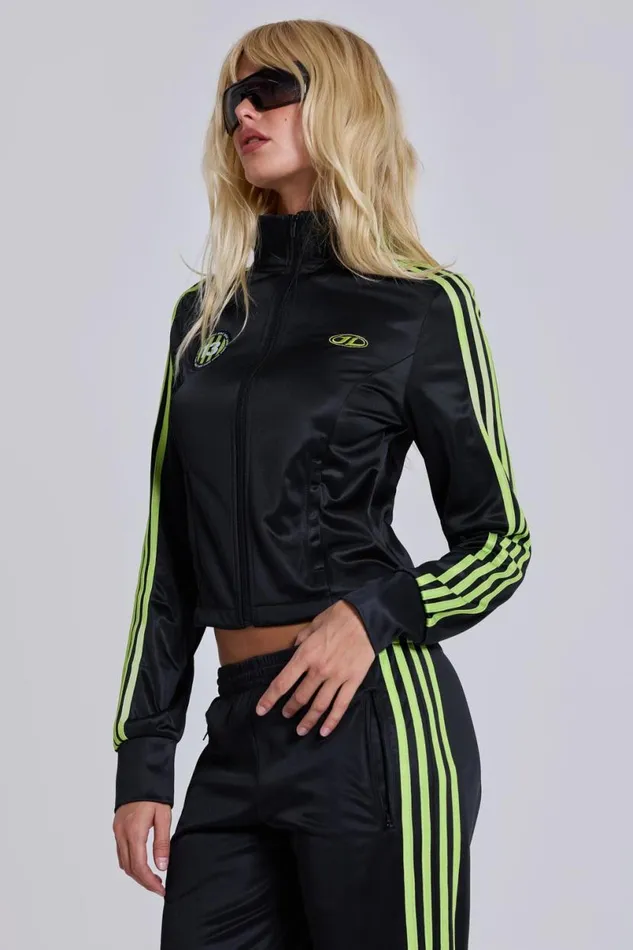 Jaded London CoOrds Women Crash Football Track Top Blackneon