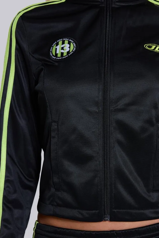 Jaded London CoOrds Women Crash Football Track Top Blackneon