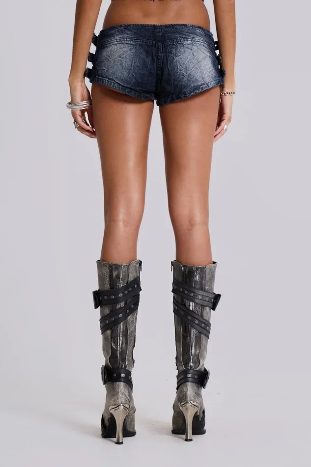 Jaded London CoOrds Women Dark Wash Toxic Denim Hot Pants Blue