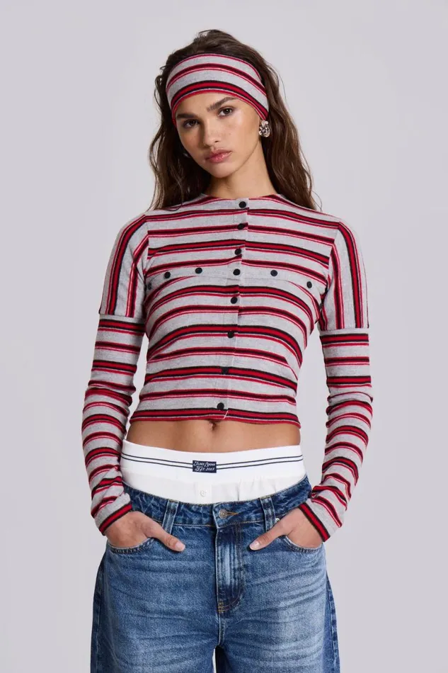 Jaded London CoOrds Women Isla Stripe 3 In 1 Cardigan Multi