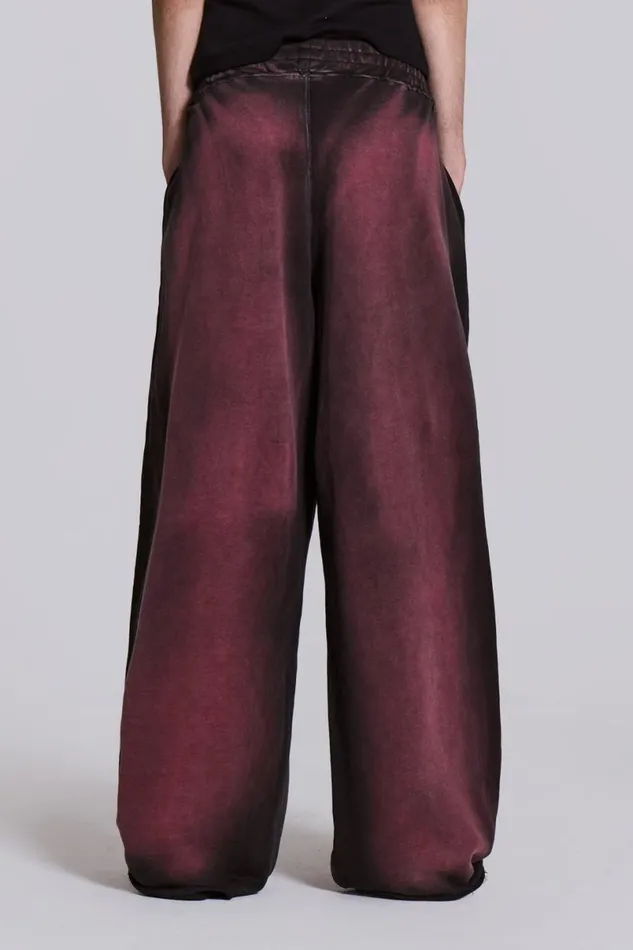 Jaded London CoOrds WomenUnisex Deep Red Fade Baggy Monster Joggers Red