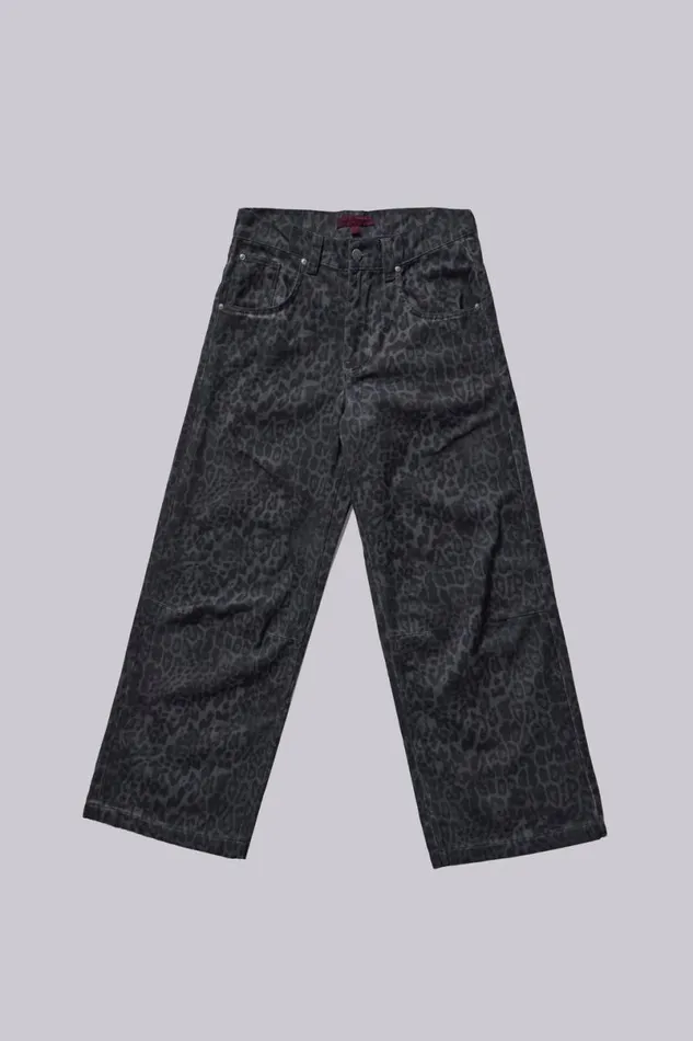 Jaded London Colossus Jeans Men Charcoal Leopard Fade Colossus Jeans Multi