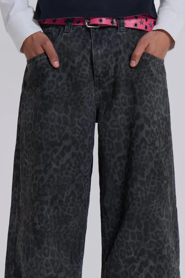 Jaded London Colossus Jeans Men Charcoal Leopard Fade Colossus Jeans Multi