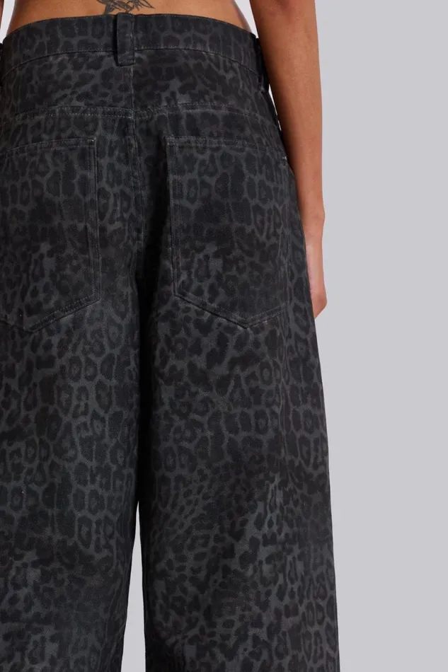 Jaded London Colossus Jeans Men Charcoal Leopard Fade Colossus Jeans Multi