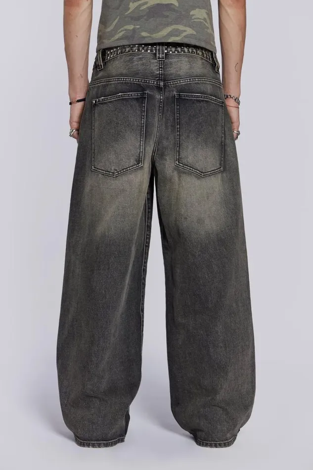 Jaded London Colossus Jeans Men Stud Colossus Jeans Black