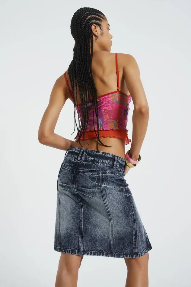 Jaded London Denim Skirts Women The Hills Denim Midi Skirt Blue