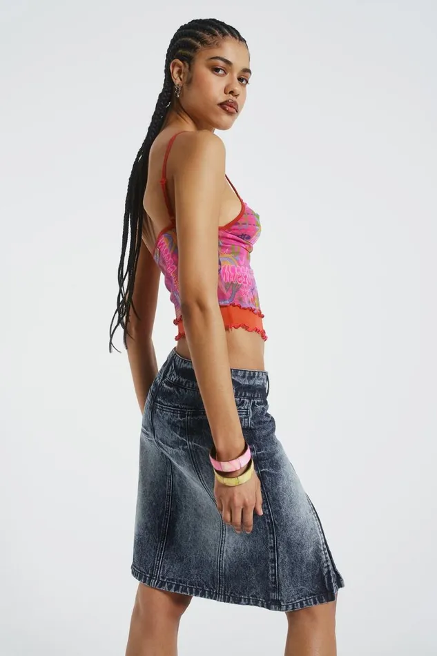Jaded London Denim Skirts Women The Hills Denim Midi Skirt Blue
