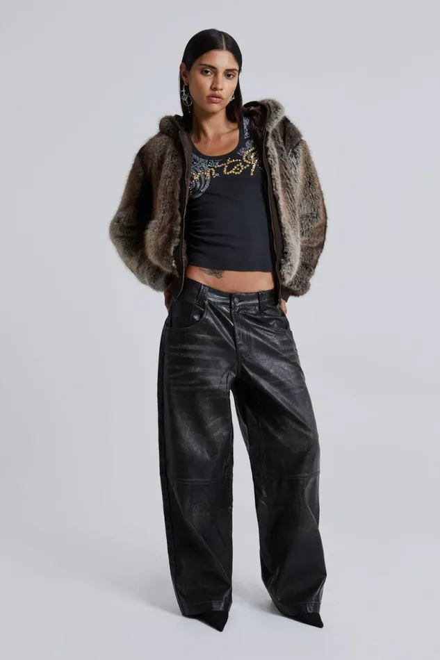 Jaded London Jackets WomenUnisex Bear Faux Fur Hooded Jacket Brown