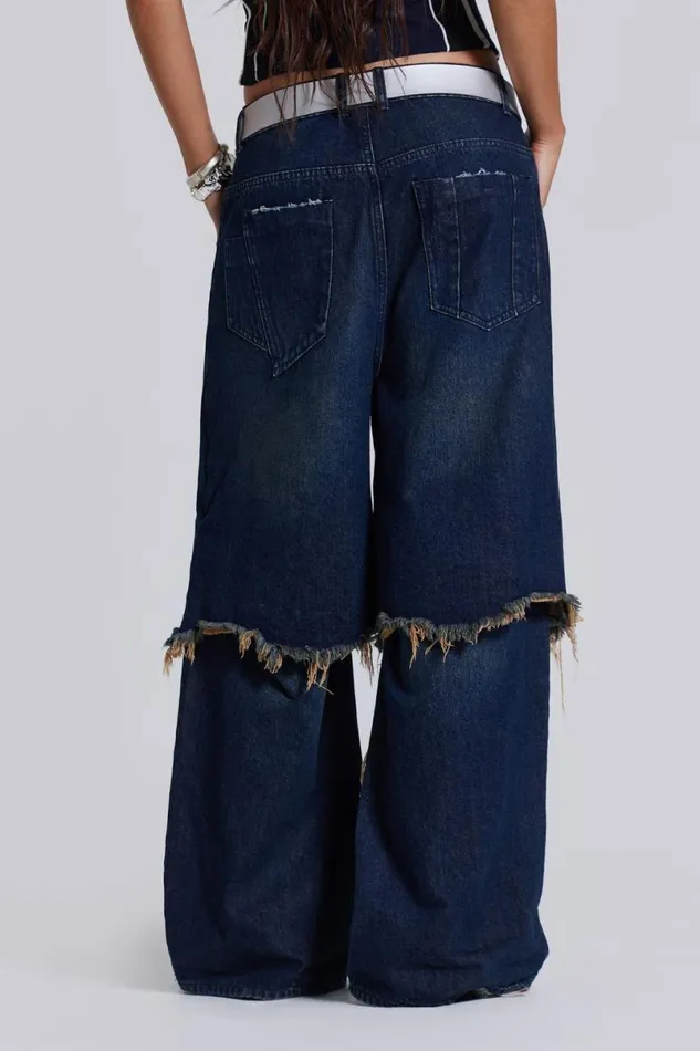 Jaded London Jeans Women Evo Double Layered Jeans Blue