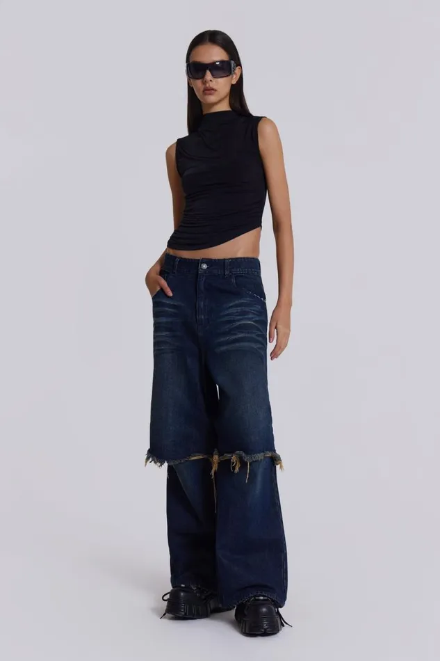 Jaded London Jeans Women Evo Double Layered Jeans Blue