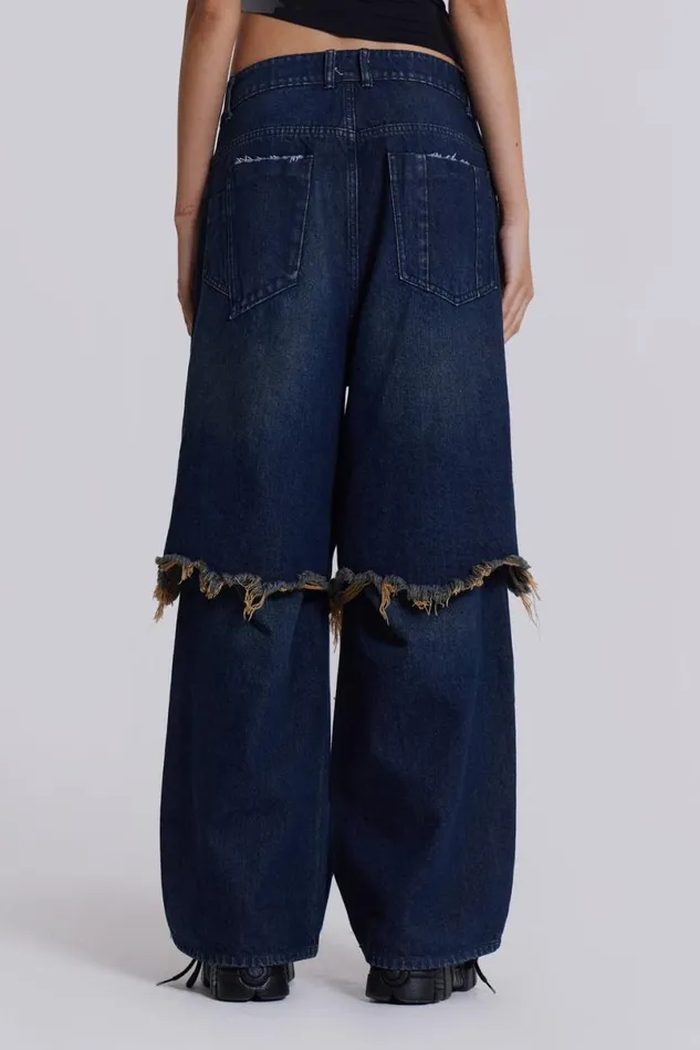 Jaded London Jeans Women Evo Double Layered Jeans Blue