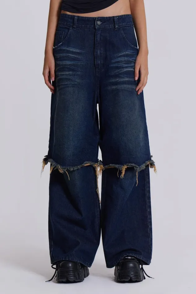 Jaded London Jeans Women Evo Double Layered Jeans Blue