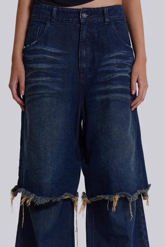 Jaded London Jeans Women Evo Double Layered Jeans Blue