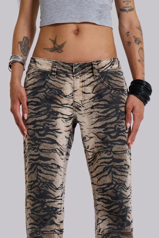 Jaded London Jeans Women Leona Tiger Bootcut Jeans Multi