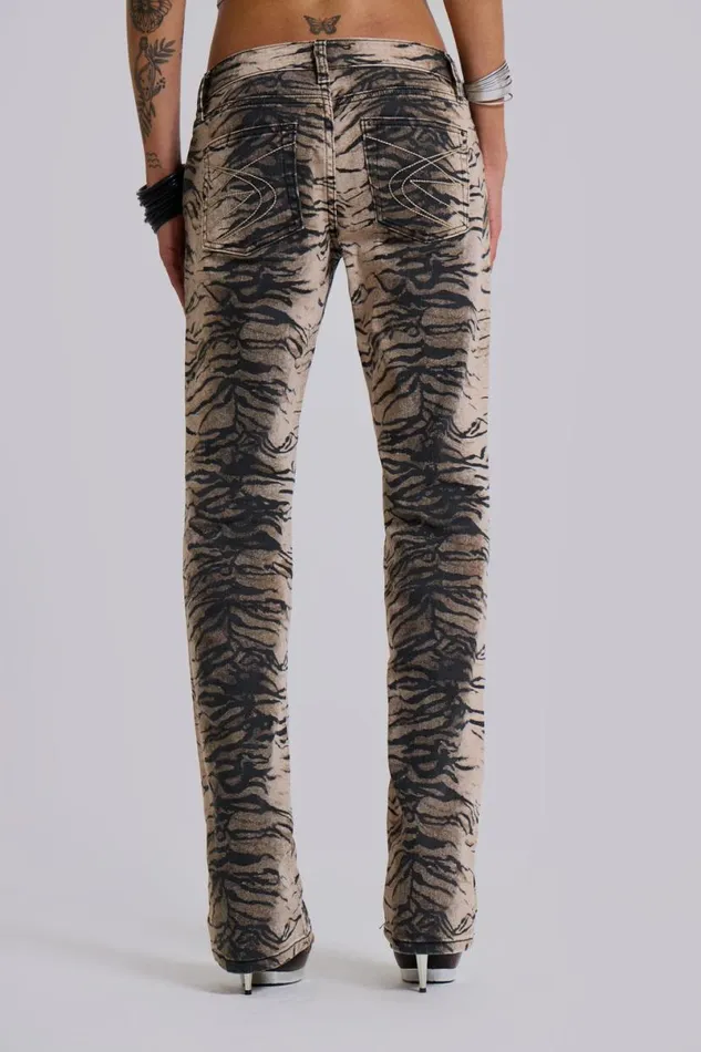 Jaded London Jeans Women Leona Tiger Bootcut Jeans Multi
