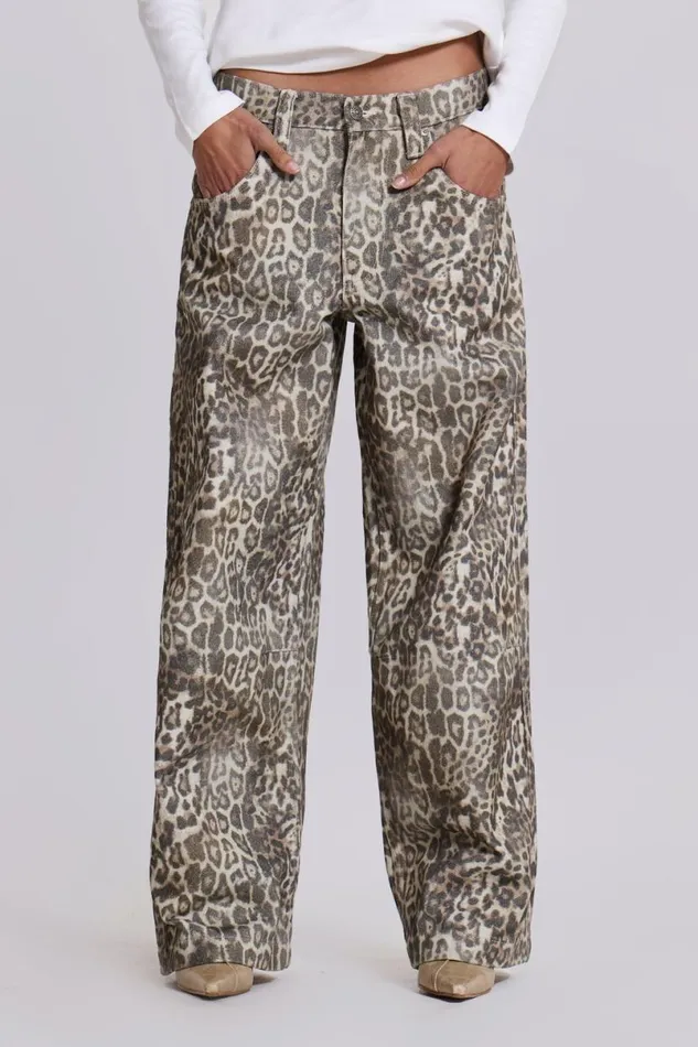 Jaded London Jeans Women Leopard Fade Colossus Jeans Multi