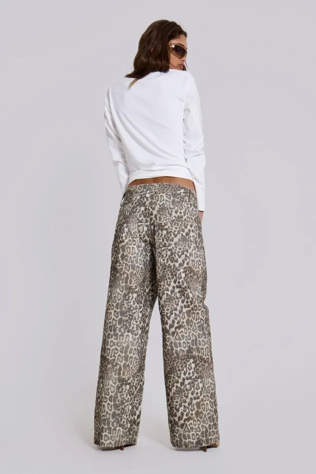 Jaded London Jeans Women Leopard Fade Colossus Jeans Multi