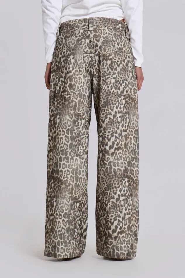 Jaded London Jeans Women Leopard Fade Colossus Jeans Multi