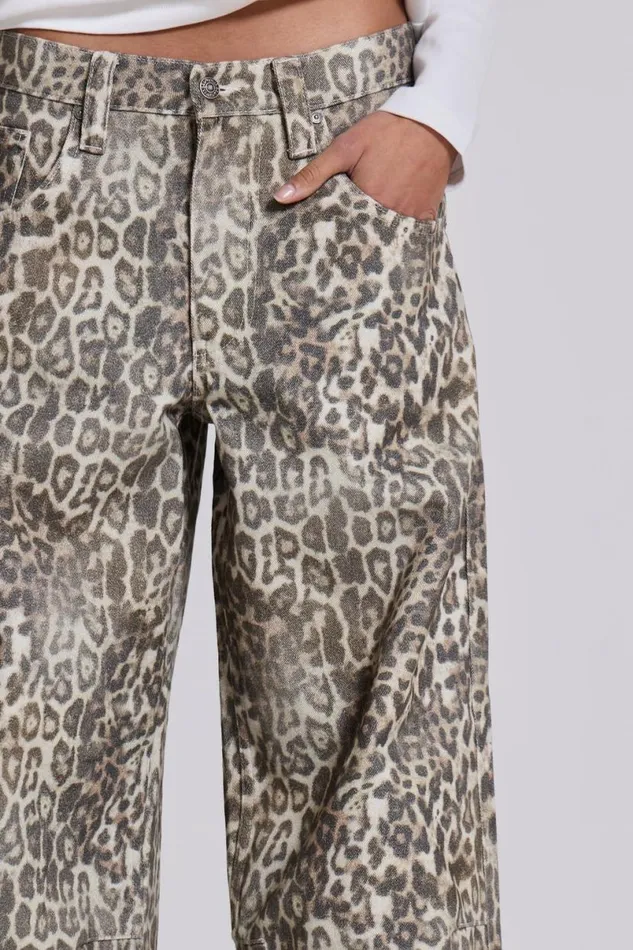 Jaded London Jeans Women Leopard Fade Colossus Jeans Multi
