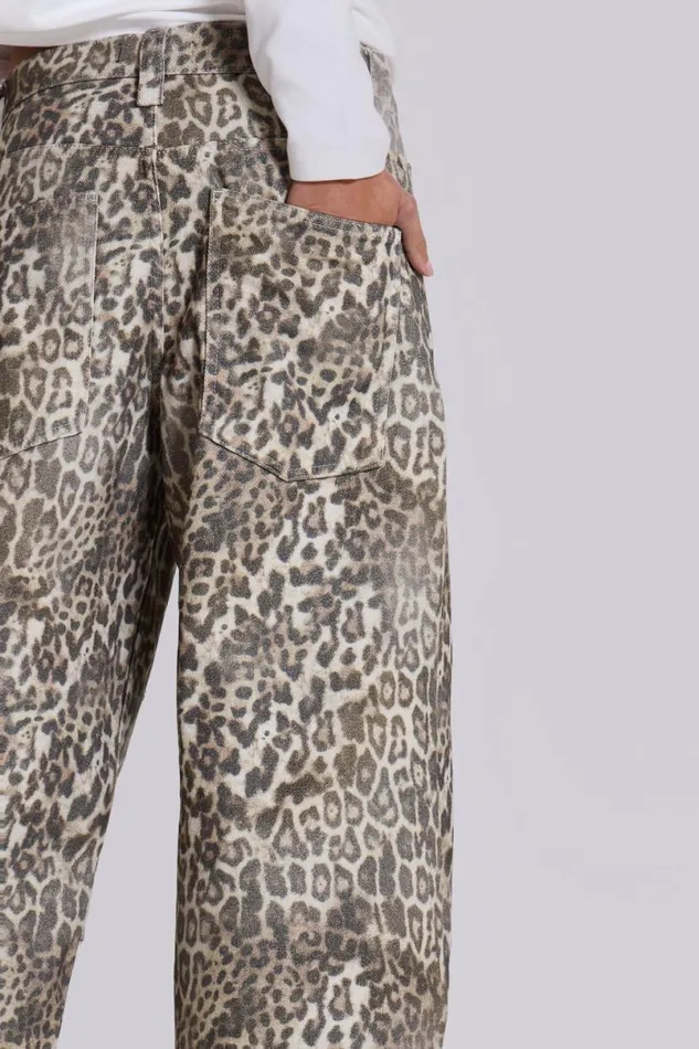 Jaded London Jeans Women Leopard Fade Colossus Jeans Multi