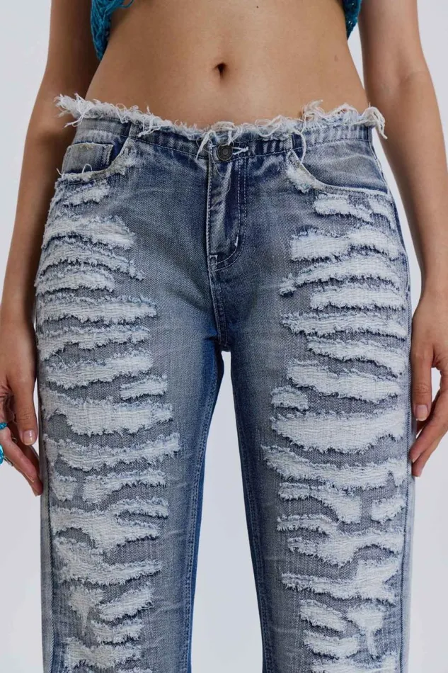 Jaded London Jeans Women Viper Low Rise Jeans Blue