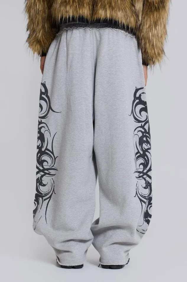 Jaded London Joggers and Sweatpants MenUnisex Grey Baggy Blade Joggers Grey