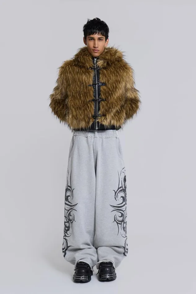 Jaded London Joggers and Sweatpants MenUnisex Grey Baggy Blade Joggers Grey