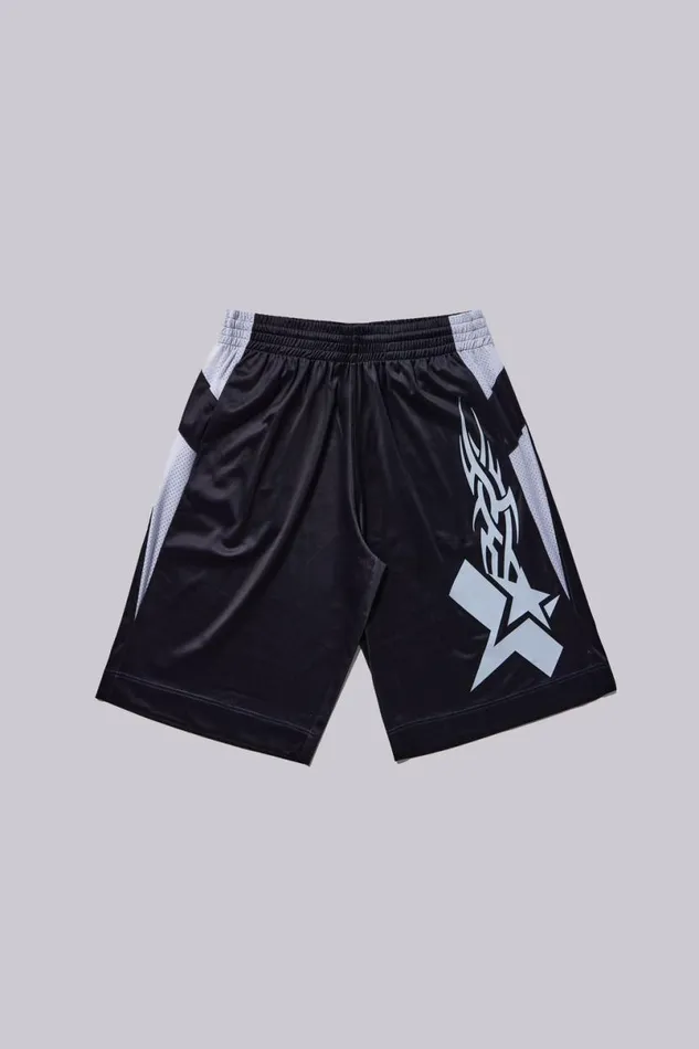 Jaded London Jorts and Shorts Men Asteroid Shorts Black