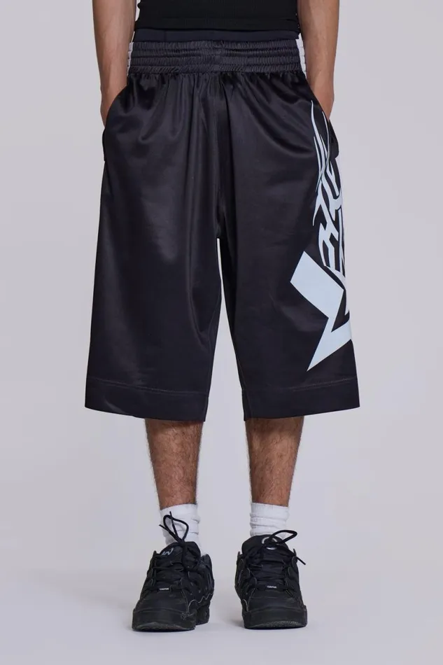 Jaded London Jorts and Shorts Men Asteroid Shorts Black