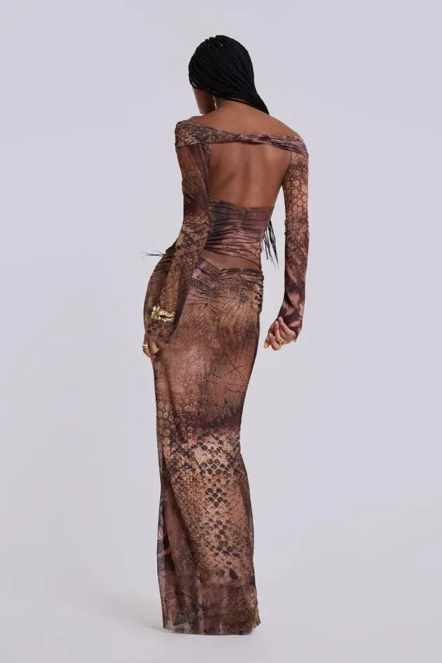 Jaded London Maxi Dresses Women Dahna Macrame Mesh Maxi Dress Multi