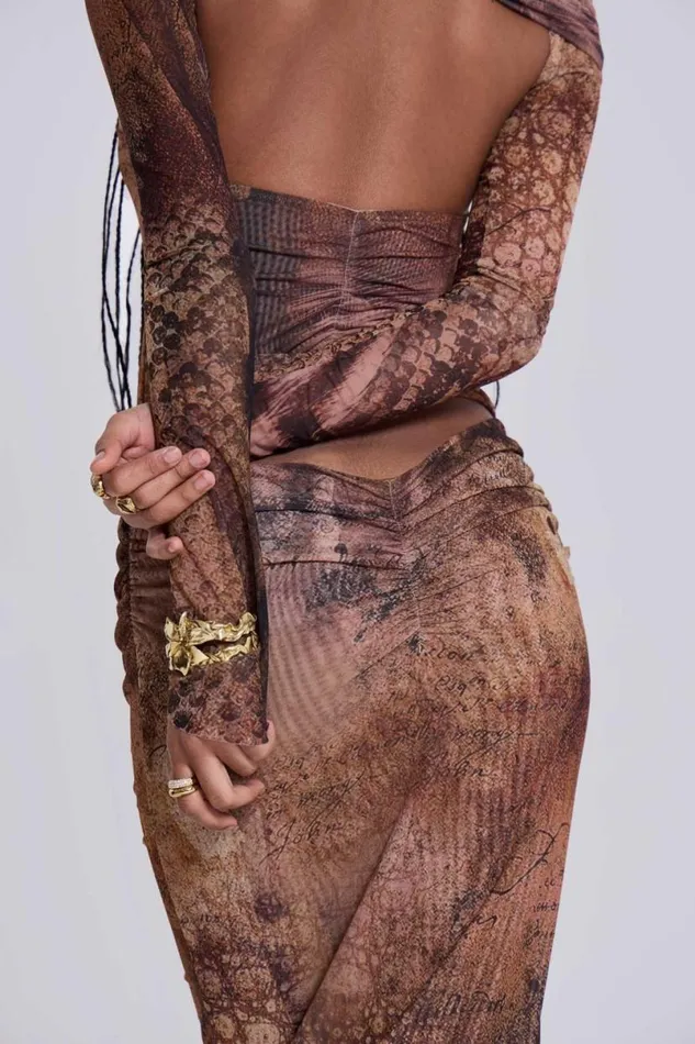 Jaded London Maxi Dresses Women Dahna Macrame Mesh Maxi Dress Multi