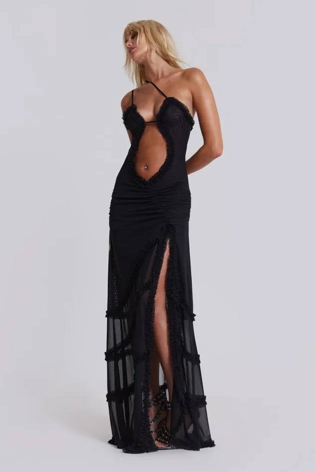 Jaded London Maxi Dresses Women Fatale Maxi Dress In Midnight Black Black