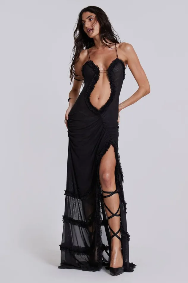 Jaded London Maxi Dresses Women Fatale Maxi Dress In Midnight Black Black