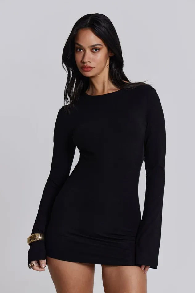 Jaded London Mini Dresses Women Black Wings Mesh Dress Black