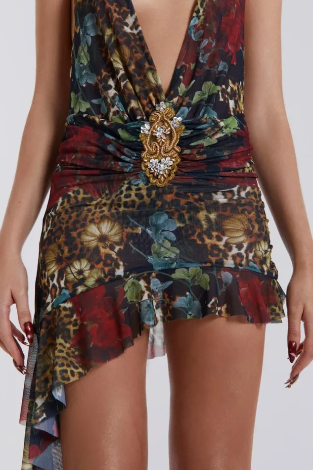 Jaded London Mini Dresses Women Cindy Plunge Mini Dress Red
