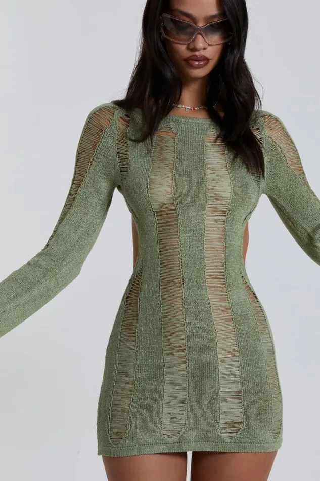 Jaded London Mini Dresses Women Khaki Umbra Mini Dress Khaki