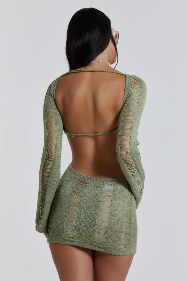Jaded London Mini Dresses Women Khaki Umbra Mini Dress Khaki