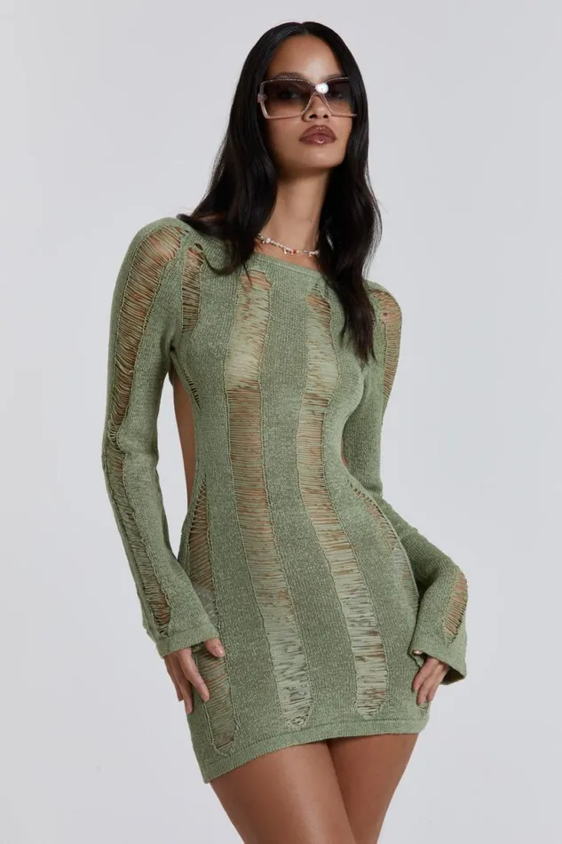Jaded London Mini Dresses Women Khaki Umbra Mini Dress Khaki