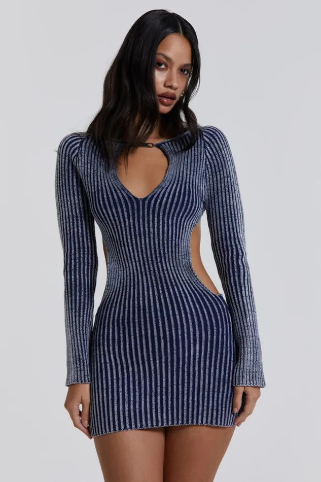 Jaded London Mini Dresses Women Tribeca Backless Mini Dress Blue