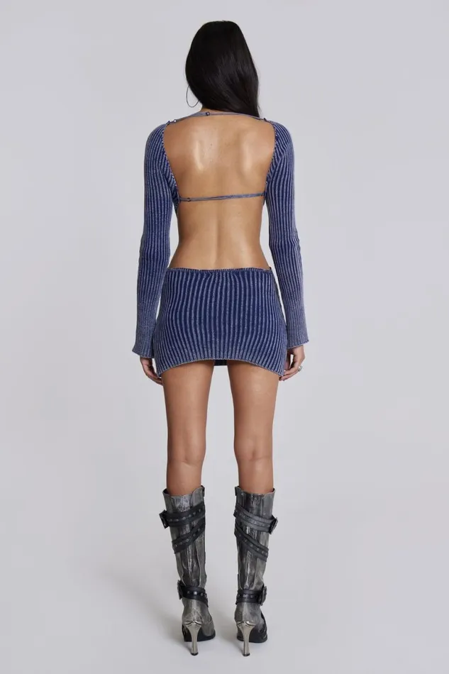 Jaded London Mini Dresses Women Tribeca Backless Mini Dress Blue