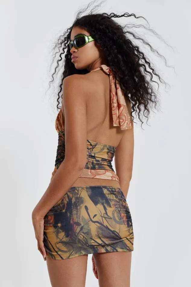 Jaded London Mini Skirts Women Ammos Cut Out Mini Skirt Brown