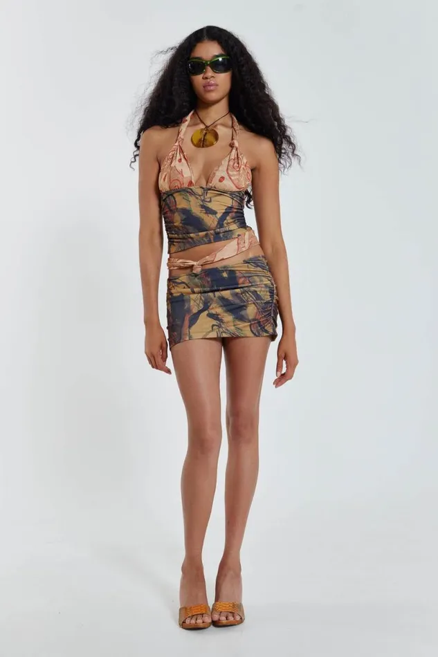 Jaded London Mini Skirts Women Ammos Cut Out Mini Skirt Brown